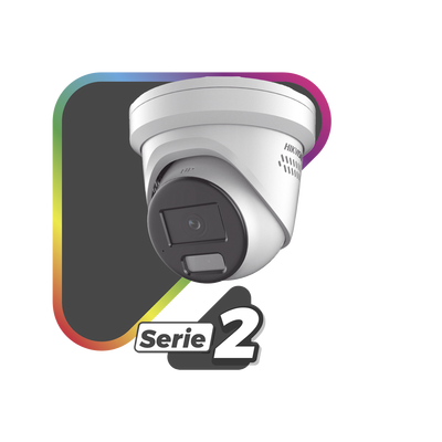 [Dual Light + ColorVu] Turret IP 8 Megapixel /  Lente 2.8 mm / 40 mts IR + 40 mts Luz Blanca / Exterior IP67 / Luz Intermitente y Alerta de Audio / Micrófono Integrado / Videoanaliticos (Filtro de Falsas Alarmas) / ACUSEARCH