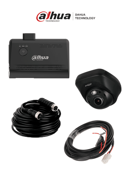 DAHUA PAQ/CDR8213-GFW+ACC - Paquete Dashcam con Camara de 2 Megapixeles/ Visión de 128.6 Grados/ Soporta 3 Camaras Adicionales/ 1 ADAS/ Microfono y Altavoz/ Conexión: 4G  GPS y Wifi/ Detección de Colisión/ Compatible con Mobile Center