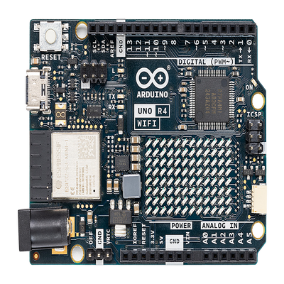 ARDUINO UNO REV4 WIFI  Retrocompatible con la UNO R3  la Arduino UNO R4 WiFi incluye una matriz LED 12x8 para interfaz mejorada y destaca por su conectividad y mayor potencia de procesamiento