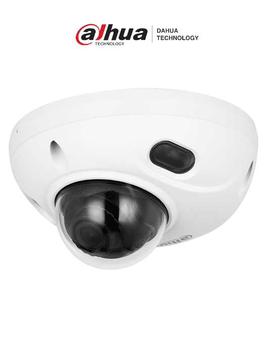DAHUA IPC-HDBW3241F-AS-S2 - Cámara IP Domo Antivandálica de 2MP con lente de 2.8mm y 107° de apertura. Cuenta con WizSense  visión nocturna de 30m  micrófono integrado  SMD 4.0  AI SSA  IP67  PoE  IK10  WDR real  y E/S de alarmas y audio.