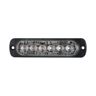 Luz Auxiliar de 12 LED  Rojo/Claro  SAE  Bisel Negro  Lente Transparente
