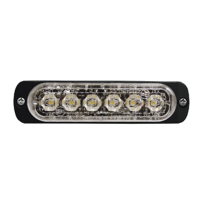 Luz Auxiliar de 6 LED  Ambar  Bisel Negro  Lente Transparente