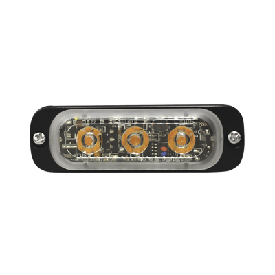 Luz Auxiliar de 3 LED  Ambar  SAE  12-24 Vcd  Lente transparente
