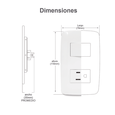 Apagador Triple de 127 V ~60 HZ 10 A / Color Blanco.