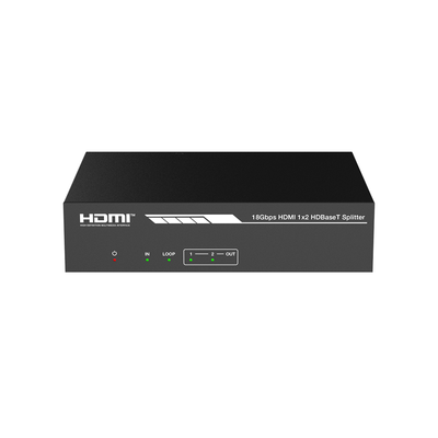 Splitter mas Extensor de Video | 1x2 | ProAV | HDBaseT™ | 120m en 4K@60Hz | 150m en 1080p@60Hz | Cat6/6a/7 | Gestión Avanzada EDID | Control IR y RS232 | PoC | Salida de Audio