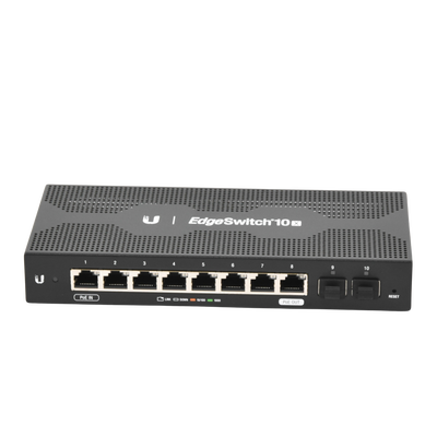 EdgeSwitch 10X Administrable de 8 Puertos Gigabit  PoE Passthrough + 2 Puertos SFP