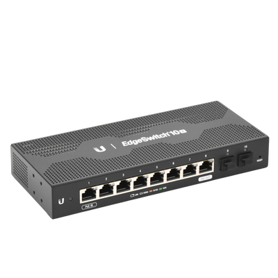 EdgeSwitch 10X Administrable de 8 Puertos Gigabit  PoE Passthrough + 2 Puertos SFP