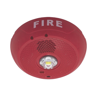 Sirena con Lámpara LED Estroboscópica / Montaje en Techo / Nivel de Candelas Seleccionable / Color Rojo / Nuevo Diseño Moderno y Elegante / Menor Consumo de Corriente