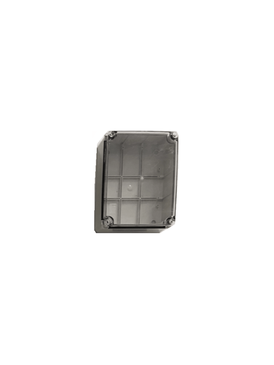 SBE TECH SBE-TR24019090 - Gabinete plástico para exteriores  cubierta transparente  24x19x9 cm  termoplástico auto extinguible  IP67  alta resistencia al impacto  color gris