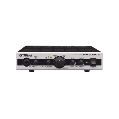 Mezclador Amplificador | 2 Canales - 30w | 1 Zona | Baja y Alta Impedancia | 2 Entradas de Micrófono | Entrada auxiliar