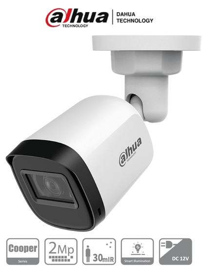 DAHUA DH-HAC-B1A21N-U-0280B - Camara Bullet de 2 Megapixeles/ Lente de 2.8 mm/ 30 Metros de IR/ 100 Grados de Apertura/ IP67/ Soporta: CVI/TVI/AHD y CVBS/ #LoNuevo #VolDH