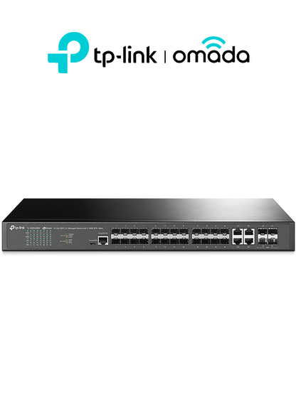TP-LINK - TL-SG3428XF - Switch TP-Link JetStream TL-SG3428XF  24 Puertos L2+ SFP y 4 puertos SFP+ 10G