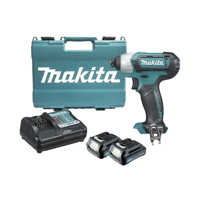 Atornillador de Impacto  entrada hexagonal de ¼”.  2 baterías de 12v de 1.5 amperes y cargador.