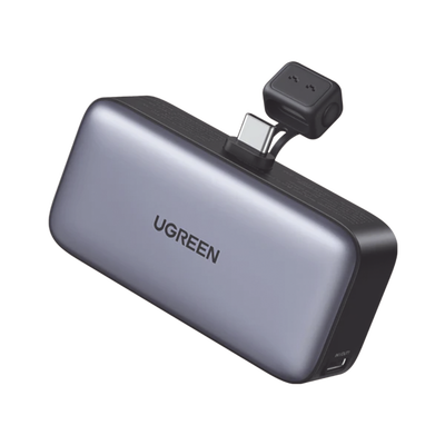 Power Bank 5000mAh | Conector USB-C Incorporado | 22.5W  | Carga Rápida | Soporte Integrado | Pantalla Led | Compacto  y Portatil | Compatible con iPhone 16 15 iPad Pro Galaxy Pixel..