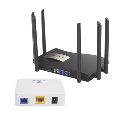 Kit 2 ONU Bridge V-Sol  Dual GPON/EPON con Router Home Mesh Ideal para distribuciones WISP de mayor cobertura Wi-Fi en Hogares y Oficinas