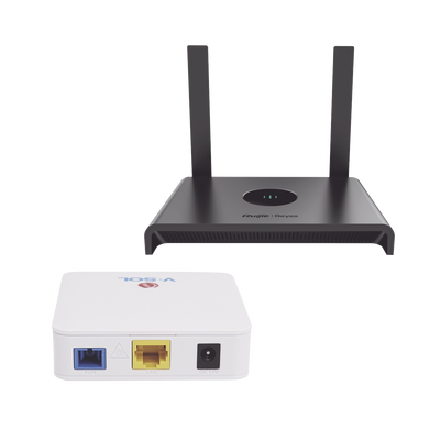 Kit 1 ONU Bridge V-Sol  Dual GPON/EPON con Router Home Wi-Fi Ideal para distribuciones WISP de mayor cobertura Wi-Fi en Hogares y Oficinas
