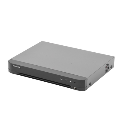(ACUSENSE / Evita Falsas Alarmas) DVR 8 Megapixel / 8 Canales TURBOHD + 8 Canales IP / 1 Bahía de Disco Duro / Audio por Coaxitron / 8 Entradas de Alarma / 4 Salida de Alarma / H.265+