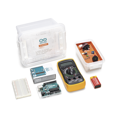Arduino Student Kit  Es un completo recurso multilenguaje de aprendizaje diseñado para enseñar los fundamentos de electrónica y programación a estudiantes de 11 años en adelante  sin necesidad de experiencia previa