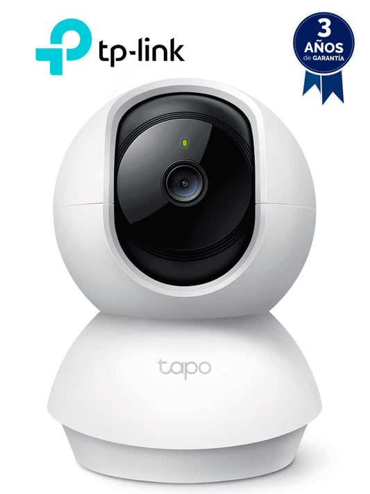 TP-LINK TAPO C210 - Cámara Domo IP PT WiFi para Interior con resolución de 3 MP  visión nocturna  WiFi 2.4 GHz  notificaciones push y ranura para Micro SD  además de audio de doble vía. #TPLM1#MARTPL1