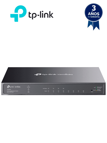 TP-LINK SG2008P - Switch administrable JetStream SDN PoE con 8 puertos 10/100/1000 Mbps  incluyendo 4 puertos PoE con un presupuesto total de 62W. Ofrece administración centralizada a través de OMADA SDN. #MCI2