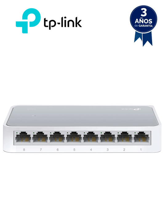 TP-LINK TL-SF1008D - Switch de escritorio con 8 puertos RJ45 Fast Ethernet  diseño de plástico y configuración plug and play. #TPLM1 #MARTPL1