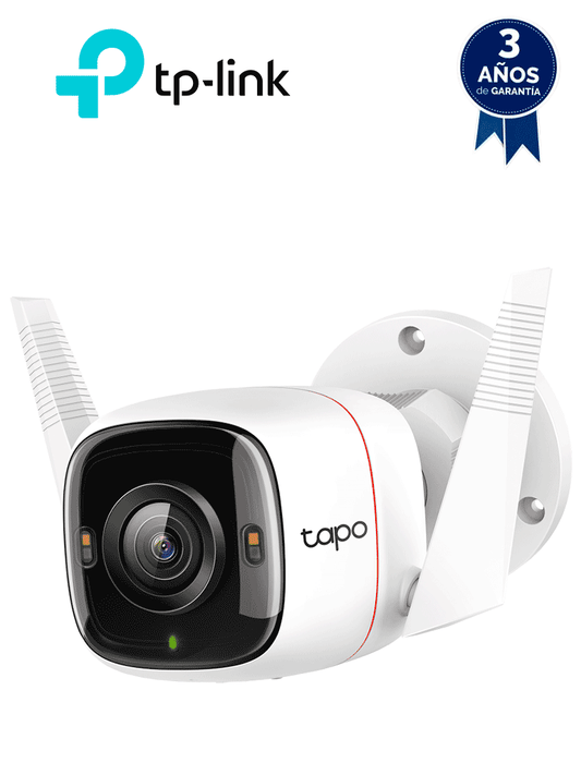 TP-LINK TAPO C320WS - Cámara IP WiFi tipo Bullet de 4 MP para Exterior con resolución de 2K  visión nocturna   WiFi 2.4 GHz  notificaciones push  ranura para Micro SD  y compatible con Google Assistant y Alexa. #2025TPL