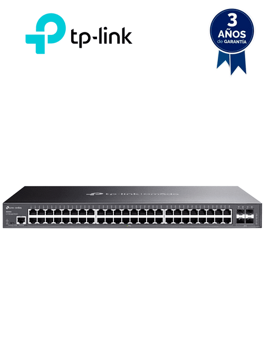 TP-LINK SG3452 - Switch Omada SDN administrable con 48 puertos Gigabit y 4 puertos SFP  funciones sFlow  QinQ y QoS  administración centralizada OMADA.