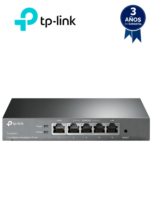 TP-LINK TL-R470T+ - Ruteador balanceador de cargas Multi WAN con 1 puerto WAN y 1 puerto LAN fijos RJ45 Fast Ethernet  más 3 puertos RJ45 intercambiables LAN & WAN Fast Ethernet. Ideal para oficinas pequeñas. #MCI2