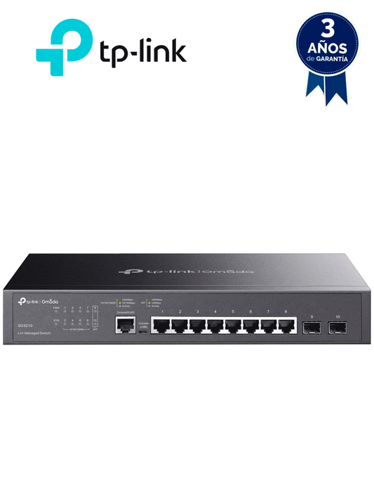 TP-LINK SG3210 - Switch JetStream administrable con 8 puertos 10/100/1000 Mbps y 2 puertos SFP  compatible con administración centralizada OMADA SDN.