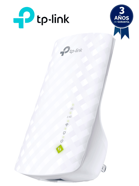 TP-LINK RE200 - Repetidor de WiFi doble banda AC750  soporta 802.11 b/g/n y 802.11ac  hasta 750 Mbps  con 1 puerto Ethernet (RJ45) 10/100 Mbps  3 antenas internas para 2.4GHz y 5GHz.