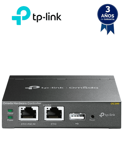 TP-LINK OC200 -  Controladora Omada para gestionar hasta 100 equipos Omada. Gestión desde la nube gratuita  actualizaciones masivas. 2 puertos Gigabit con PoE af/at. Versión Hadware 1.0