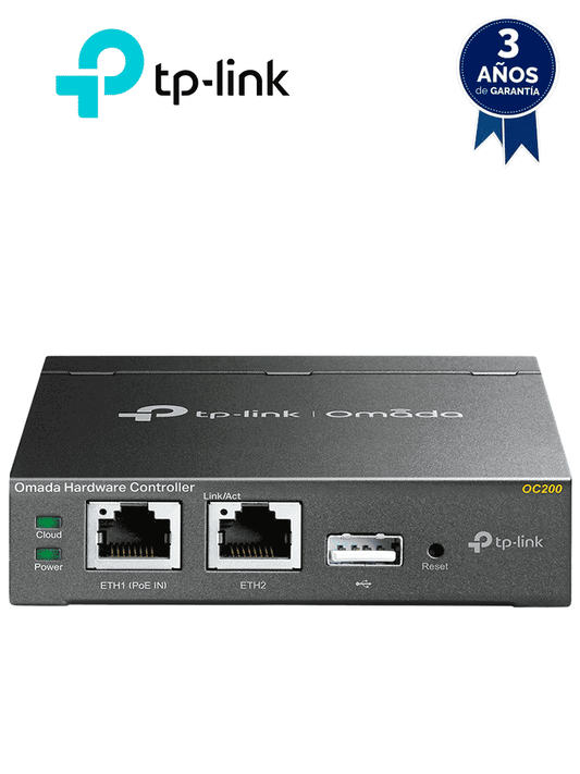 TP-LINK OC200 -  Controladora Omada para gestionar hasta 100 equipos Omada. Gestión desde la nube gratuita  actualizaciones masivas. 2 puertos Gigabit con PoE af/at. Versión Hadware 1.0