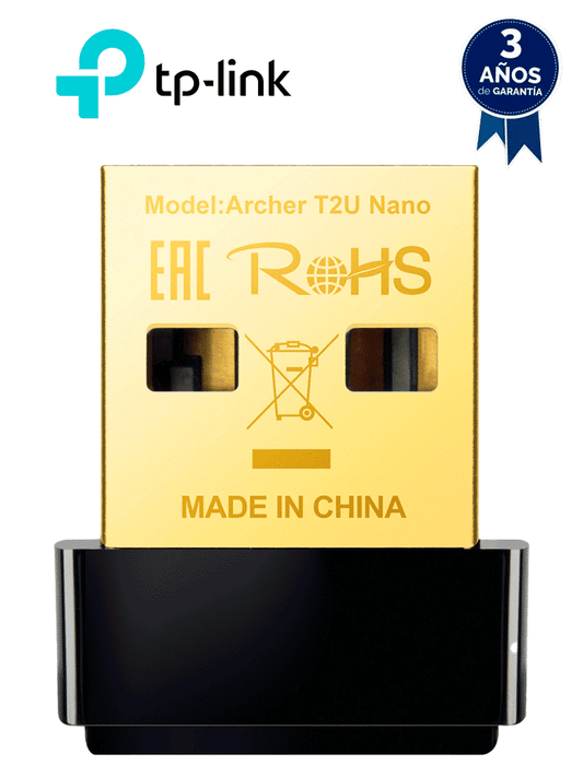 TP-LINK Archer T2U Nano - Mini Adaptador USB inalámbrico de doble banda AC 600 Mbps con antena omnidireccional. #O1