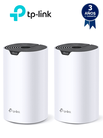 TP-LINK DECO S7 (2-Pack) - Kit de 2 routers inalámbricos MESH para hogar de doble banda Wi-Fi 5 AC1900 Mbps con 3 puertos Gigabit WAN/LAN  3 antenas internas y administración en la app Deco (iOS  Android). (2 piezas) #O4