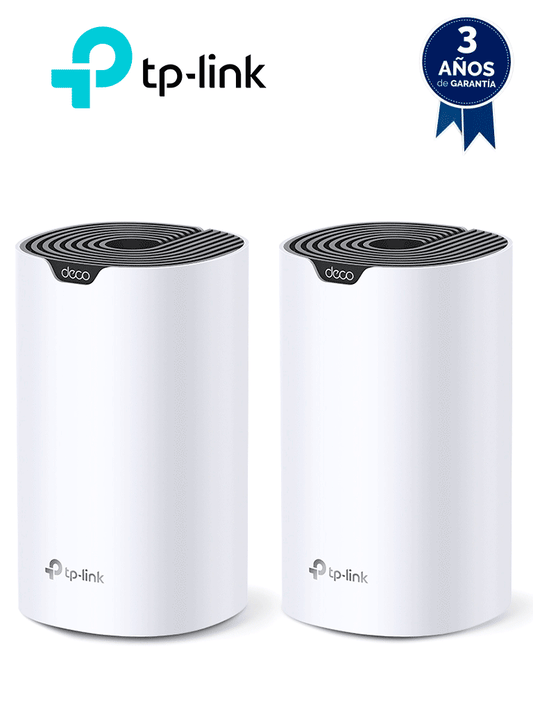 TP-LINK DECO S7 (2-Pack) - Kit de 2 routers inalámbricos MESH para hogar de doble banda Wi-Fi 5 AC1900 Mbps con 3 puertos Gigabit WAN/LAN  3 antenas internas y administración en la app Deco (iOS  Android). (2 piezas) #O4