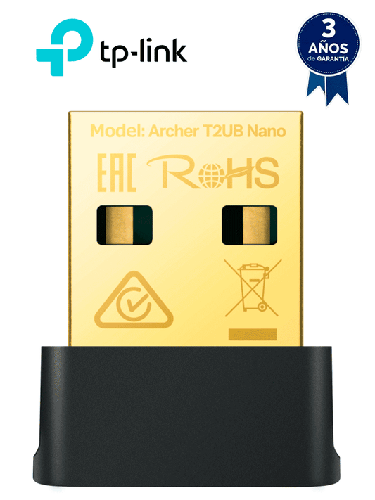 TP-LINK ARCHER T2UB NANO - Adaptador USB AC600 Nano Wi-Fi Bluetooth 4.2   WiFi de alta velocidad: velocidades de hasta 600 Mbps con 200 Mbps en 2 4 GHz y 433 Mbps en 5 GHz    Estándares de cifrado WEP  WPA/WPA2/WPA3  WPA-PSK/WPA2-PSK  WPA3-SAE.