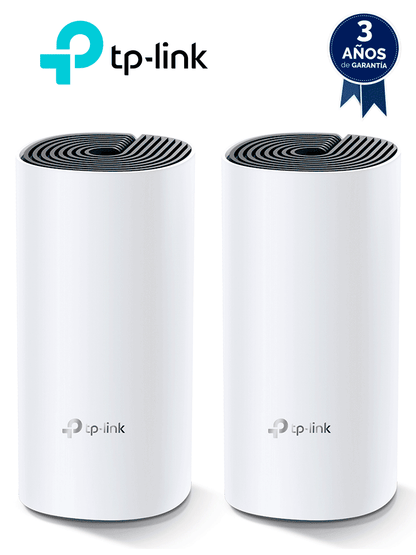 TP-LINK DECO M4 (2-Pack) -  Kit de 2 routers inalámbricos MESH para interior y hogar de doble banda Wi-Fi 5 AC1200 Mbps  con 2 puertos Gigabit WAN/LAN  2 antenas internas y administración mediante la app Deco (iOS  Android). (2 piezas)  #TP9