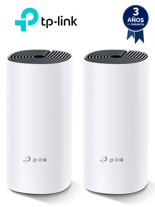 TP-LINK DECO M4 (2-Pack) -  Kit de 2 routers inalámbricos MESH para interior y hogar de doble banda Wi-Fi 5 AC1200 Mbps  con 2 puertos Gigabit WAN/LAN  2 antenas internas y administración mediante la app Deco (iOS  Android). (2 piezas)  #TP9