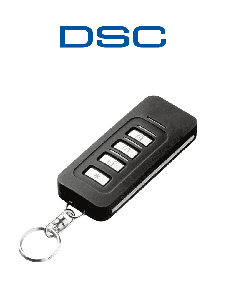 DSC PG9929 - Llavero de 4 botones programables inalámbrico  Power G  Slimline compatible con NEO  PRO  Qolsys e IoTega