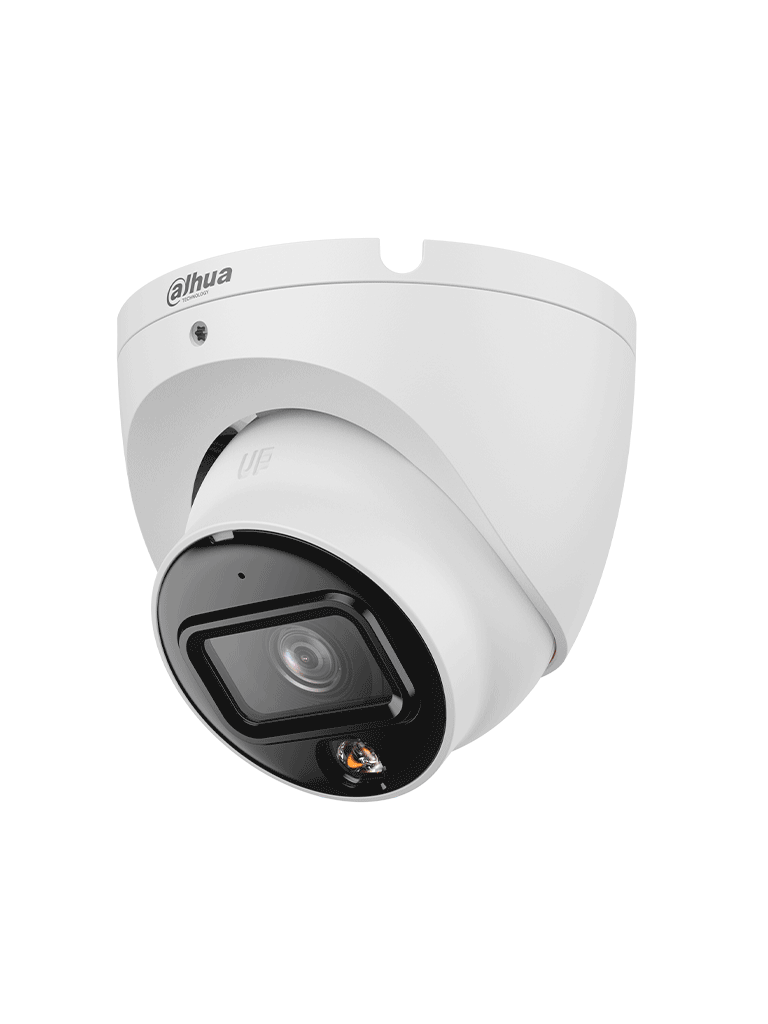 DAHUA DH-IPC-HDW1839TP-A-IL-0280B-S6 - Cámara IP Domo de 8MP con resolución 4K  lente de 2.8 mm y ángulo de visión de 105°. Equipado con iluminador dual  micrófono integrado  IR de 30m  DWDR  H.265  PoE. protección IP67.