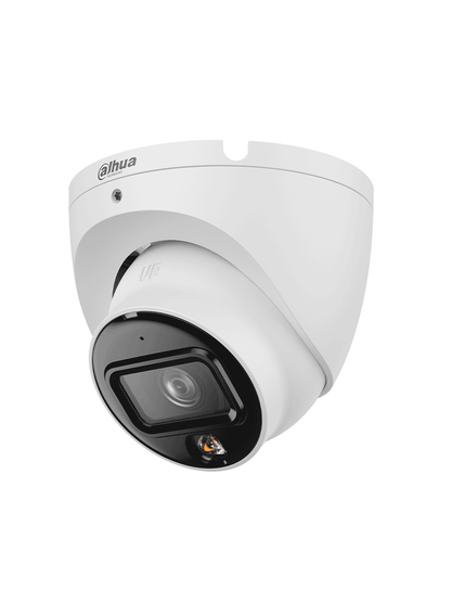 DAHUA DH-IPC-HDW1839TP-A-IL-0280B-S6 - Cámara IP Domo de 8MP con resolución 4K  lente de 2.8 mm y ángulo de visión de 105°. Equipado con iluminador dual  micrófono integrado  IR de 30m  DWDR  H.265  PoE. protección IP67.