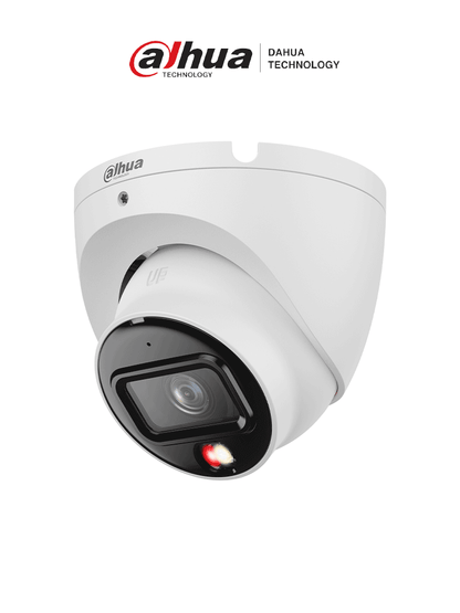 DAHUA DH-IPC-HDW1839TP-A-IL-0280B-S6 - Cámara IP Domo de 8MP con resolución 4K  lente de 2.8 mm y ángulo de visión de 105°. Equipado con iluminador dual  micrófono integrado  IR de 30m  DWDR  H.265  PoE. protección IP67.