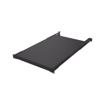 Charola Rackeable de profundidad ajustable para Soportar Equipos en Rack de 19 in  Doble Fijación  Color Negro  3U