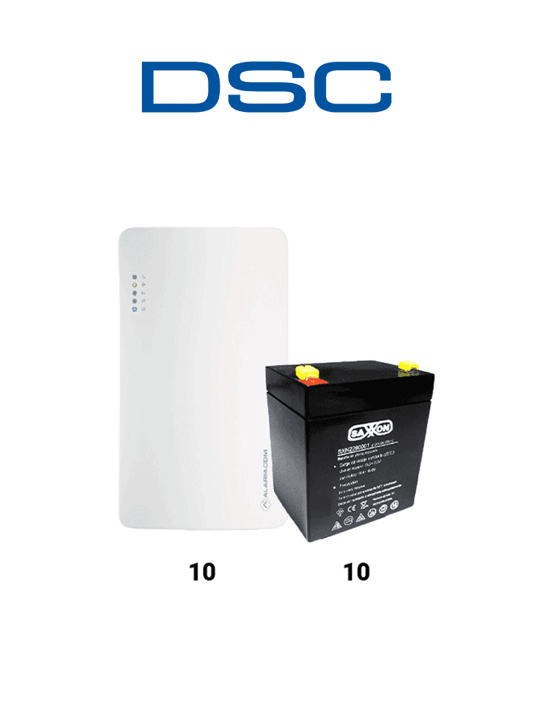 DSC SEM300 10 PACK - Paquete de 10 Comunicadores SEM300  Comunicador Dual  SIM/ IP para PowerSeries de Alarm.com   10 baterías 12V 4.5Ah CBAT45AH