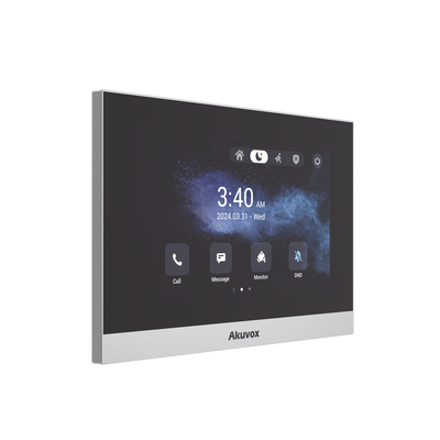 Monitor ANDROID / Soporta APP Android / Pantalla Touch Screen LCD 7" / WiFi / Punto WIFI / Bluetooth / PoE / SIP / 8 Entradas de Alarma / 1 Salida de Relé / Comunicación con App de Familiares / Administración 100 % en la Nube