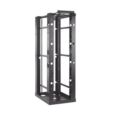 Rack de 4 Postes Sísmico  Estándar de 19 in  Rieles Con Orificio Para Tuerca Enjaulada  Fabricado en Acero  45 Unidades de Rack  Color Negro