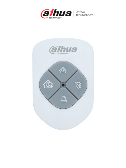 DAHUA DHI-ARA24-W2 - Control Remoto Tipo Llavero de 4 Botones / Armado - Desarmado - En Casa - Emergencia / Función de Salto de Frecuencia / Led Indicador de Estado Color Rojo o Verde / #AlarmasDahua