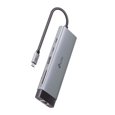 Adaptador HUB 9 en 1  1 puerto USB-C entrada  1 puerto HDMI 4K  1 puerto Ethernet Gigabit  1 puerto SD y MicroSD  1 puerto USB-C y 3 puertos USB-A