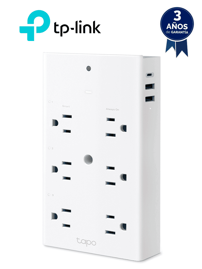 TP-LINK TAPO P306 - Multicontacto de 6 contactos WiFi para exterior   equipado con 1 puerto USB-C (PD) y 2 puertos USB-A (QC3.0)  que brindan hasta 18 W de potencia    Control remoto con APP TAPO   Compatible con Alexa  Google Home y Apple Home.#202