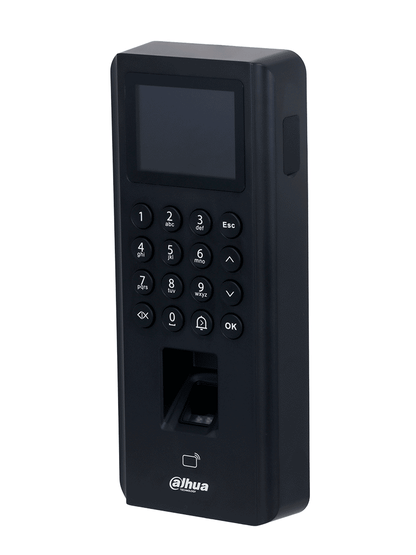 DAHUA ASI2212J-D - Control de Acceso de Huella y Tarjetas ID (EM)/ Pantalla de 2.4 Pulgadas/ Comunicacion TCP/IP/ P2P/ Soporte 5 000 Usuarios Tarjetas y Passwords/ 3000 Huellas/ 100 000 Registros/ 128 Periodos y Dias Festivos/